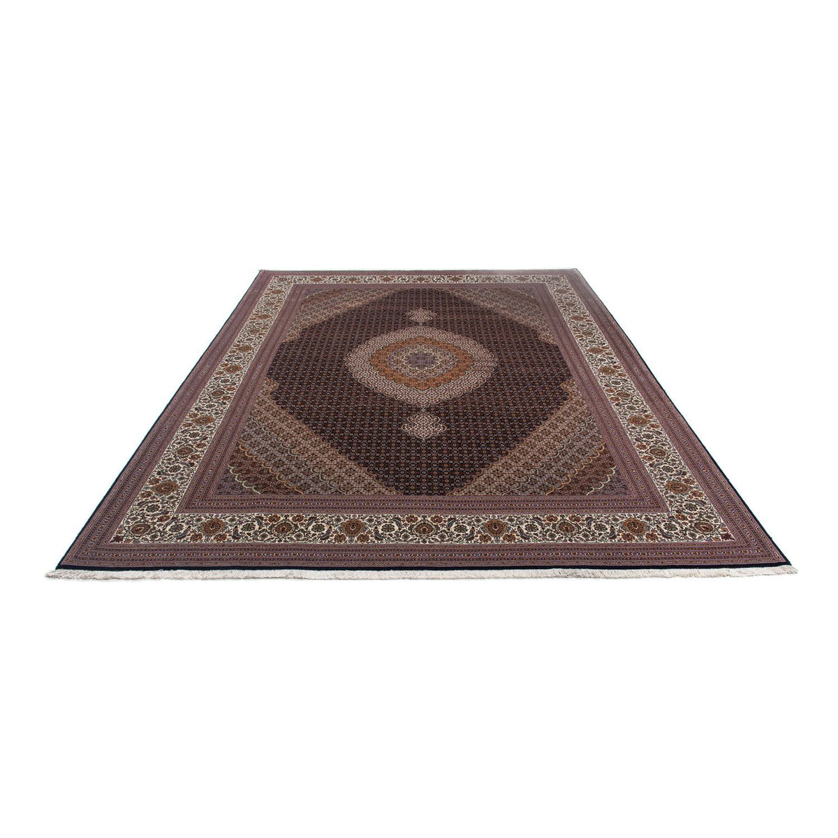 Alfombra persa - Tabriz - 340 x 255 cm - marrón oscuro