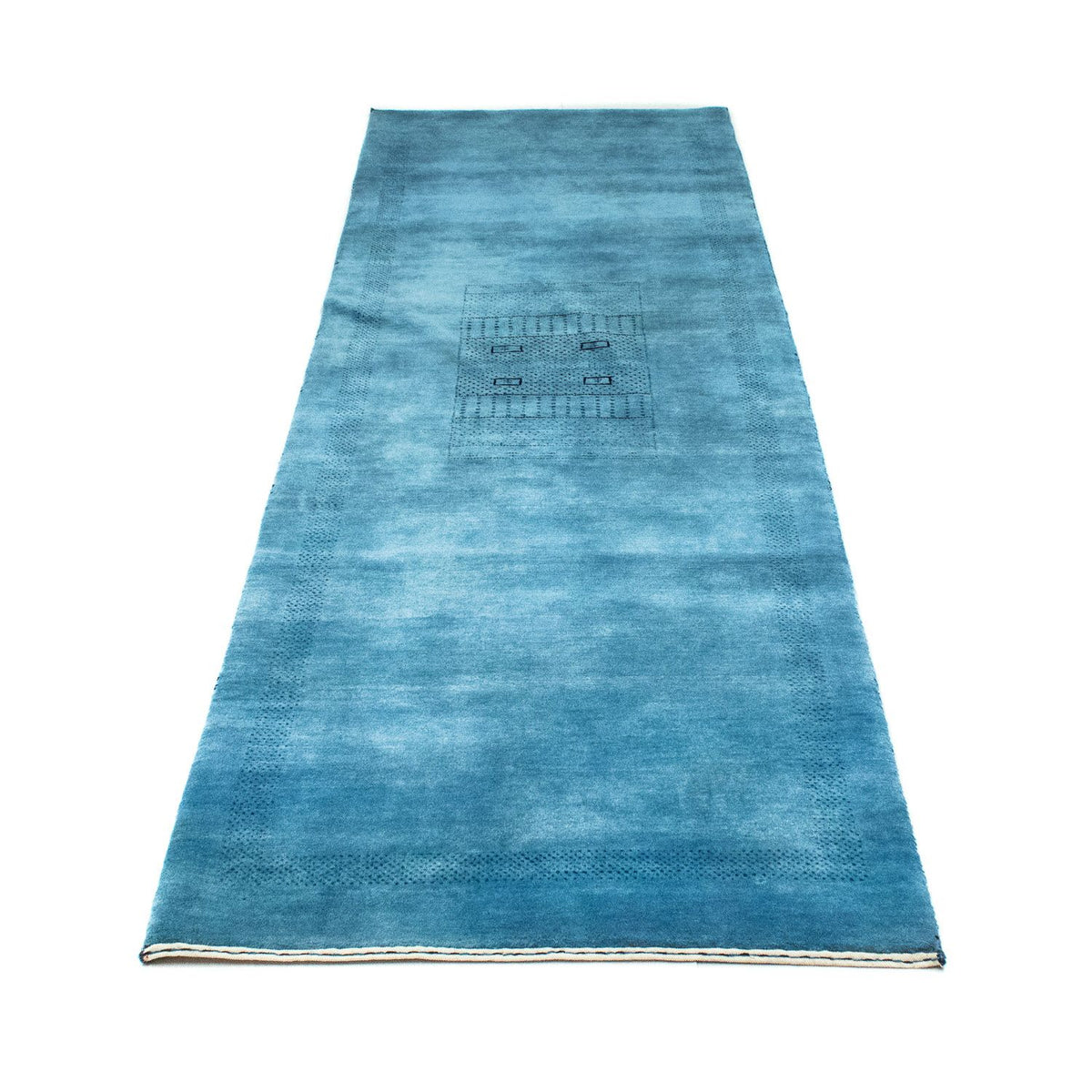 Alfombra de pasillo Alfombra Gabbeh - Loribaft Persa - 246 x 77 cm - azul