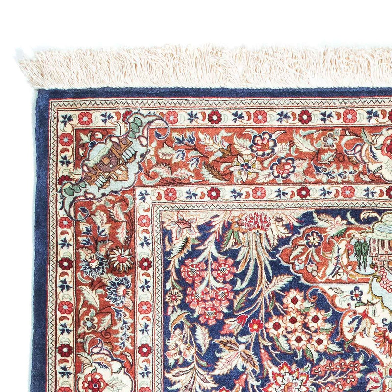 Alfombra persa - Ghom - 118 x 80 cm - azul oscuro