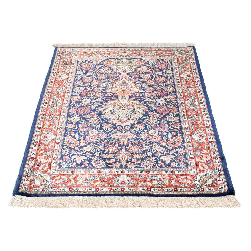 Alfombra persa - Ghom - 118 x 80 cm - azul oscuro