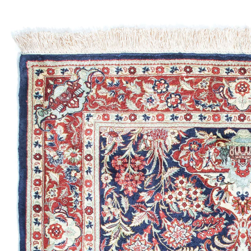 Alfombra persa - Ghom - 121 x 84 cm - azul oscuro