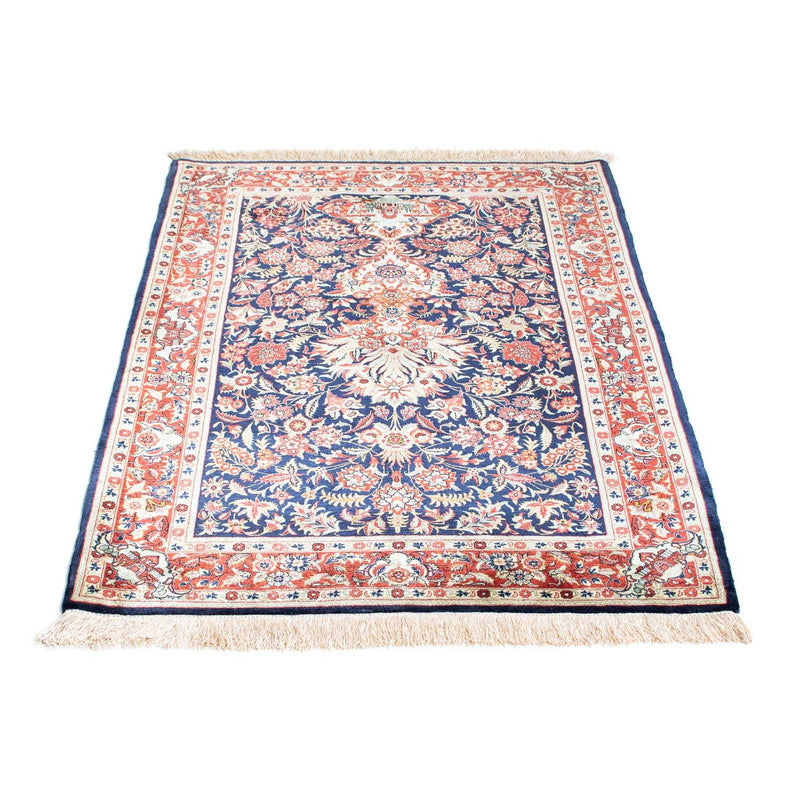 Alfombra persa - Ghom - 121 x 84 cm - azul oscuro