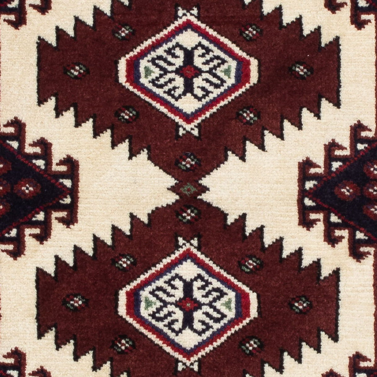 Alfombra persa - Nómada - 129 x 94 cm - rojo oscuro
