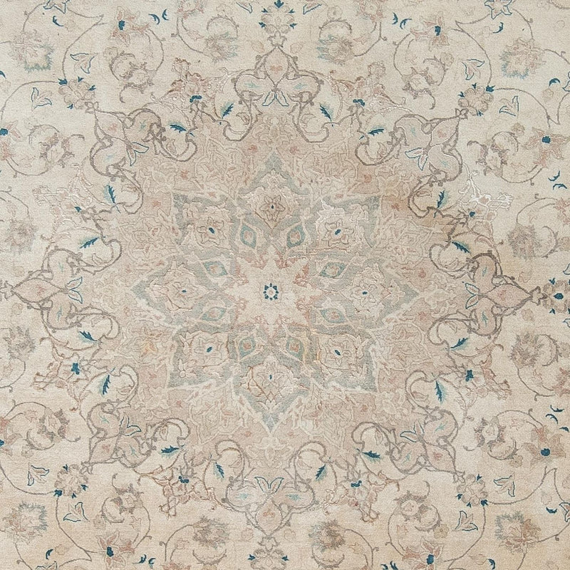 Alfombra Persa - Tabriz - Real redondo  - 285 x 285 cm - beige