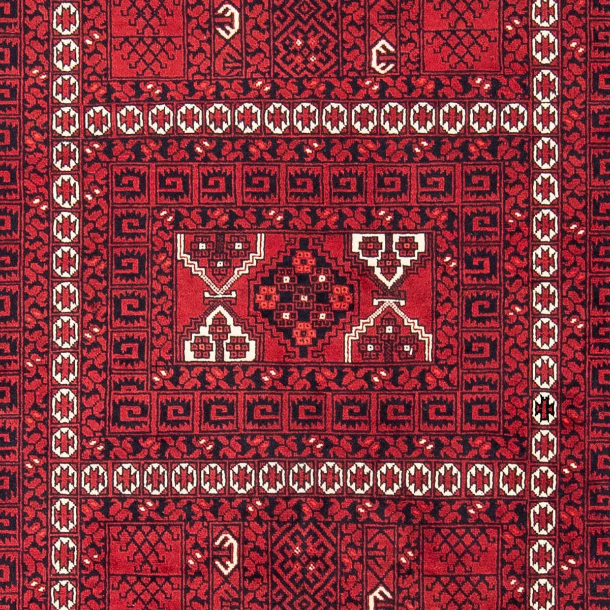 Alfombra Turkaman - 246 x 159 cm - rojo oscuro