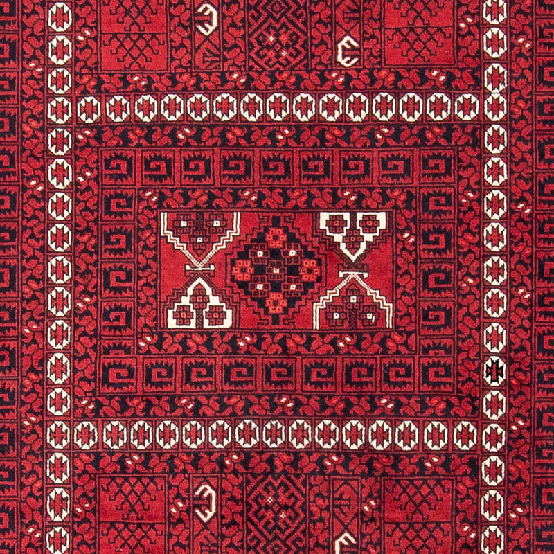Alfombra Turkaman - 246 x 159 cm - rojo oscuro