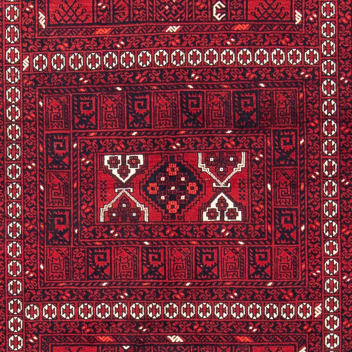 Alfombra Turkaman - 252 x 160 cm - rojo oscuro