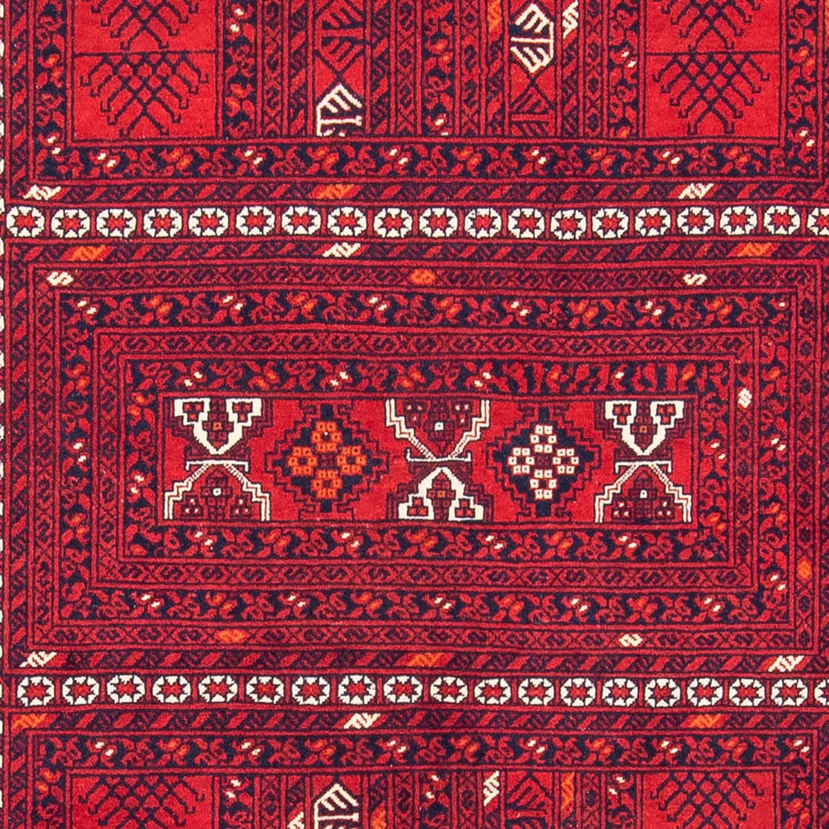 Alfombra Turkaman - 245 x 158 cm - rojo oscuro