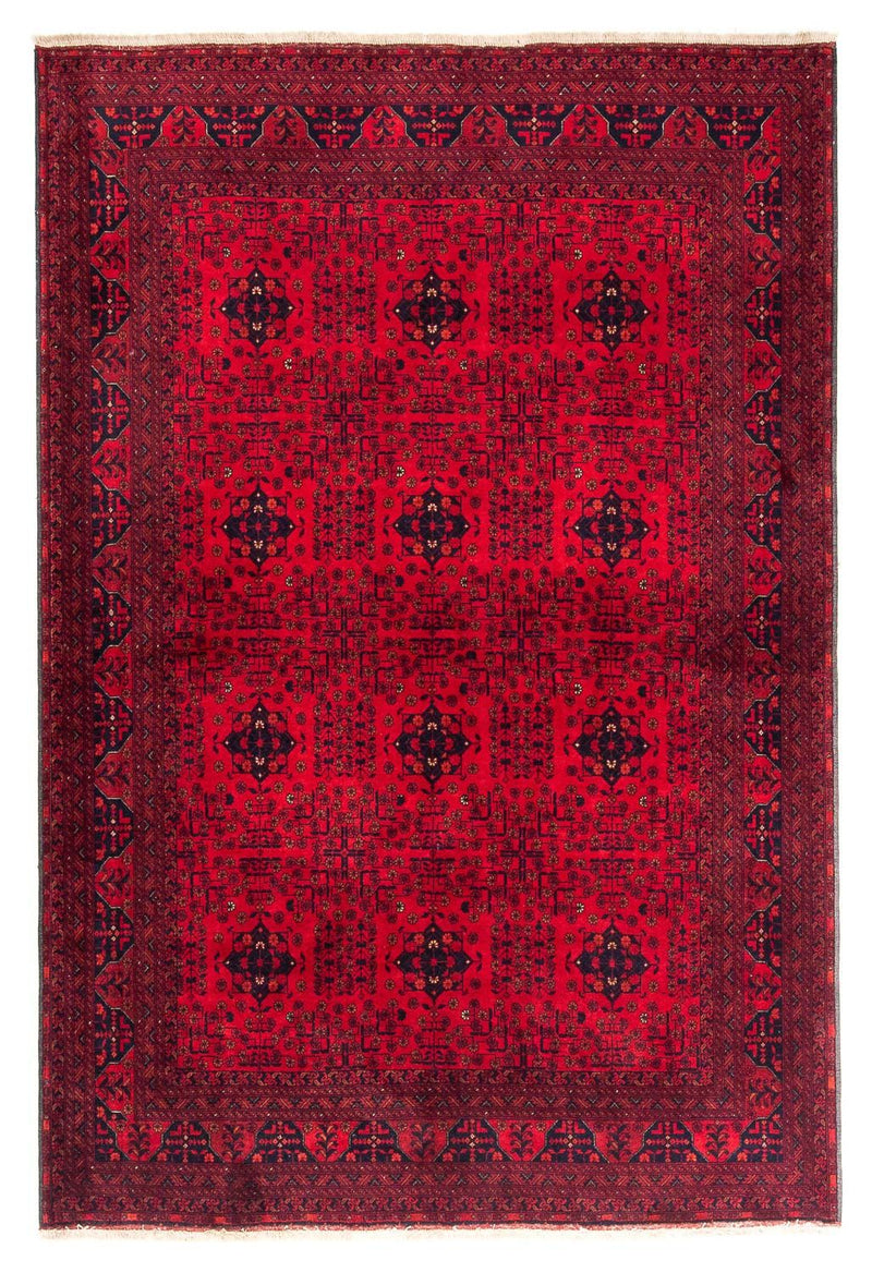 Alfombra afgana - 230 x 171 cm - rojo oscuro