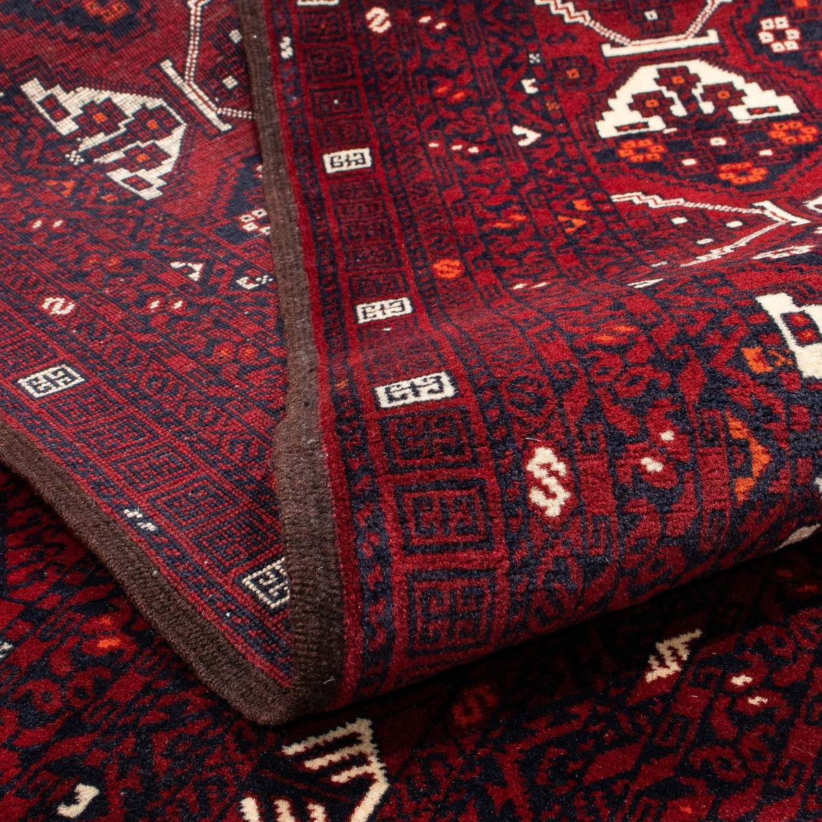 Alfombra Turkaman - 243 x 164 cm - rojo oscuro