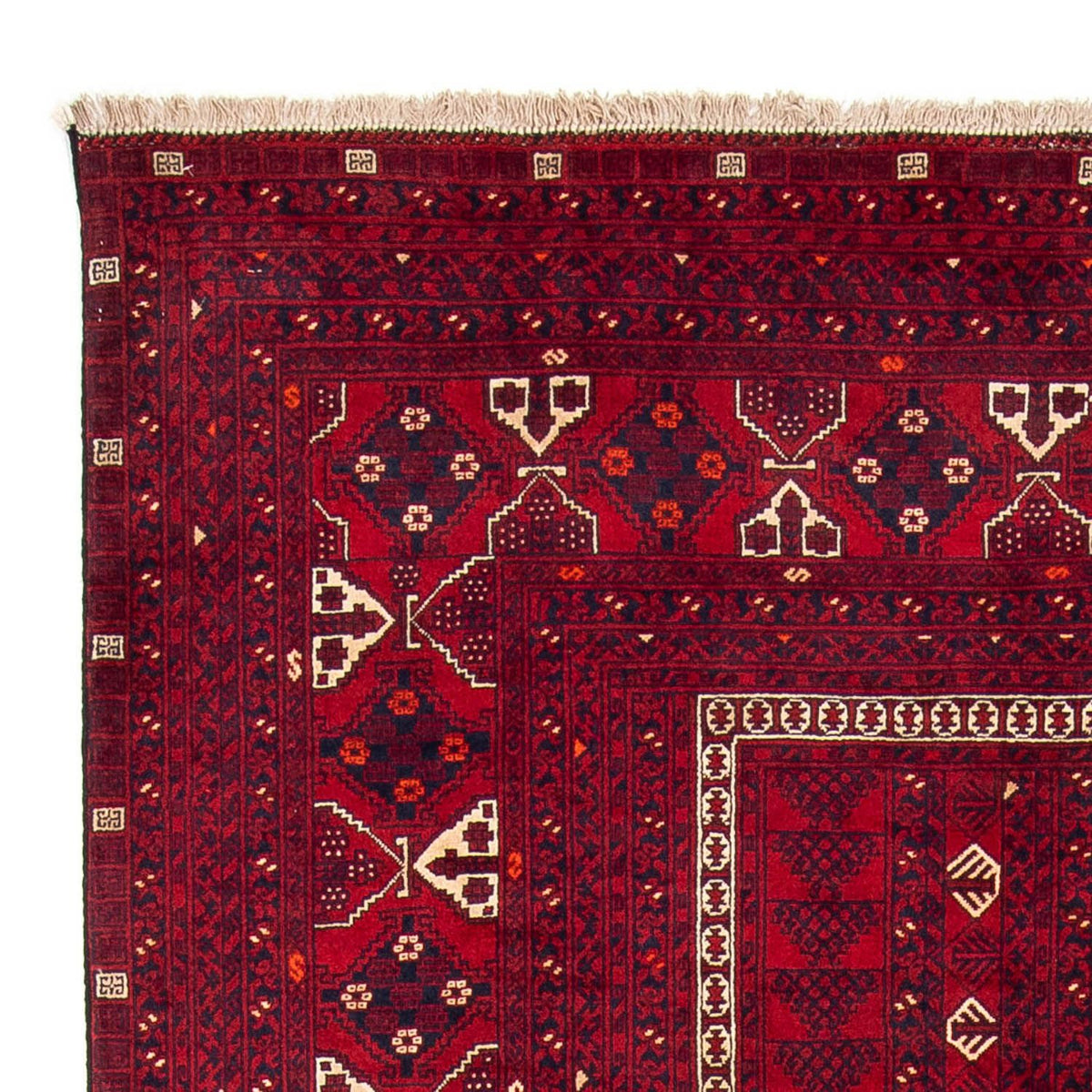 Alfombra Turkaman - 244 x 158 cm - rojo oscuro