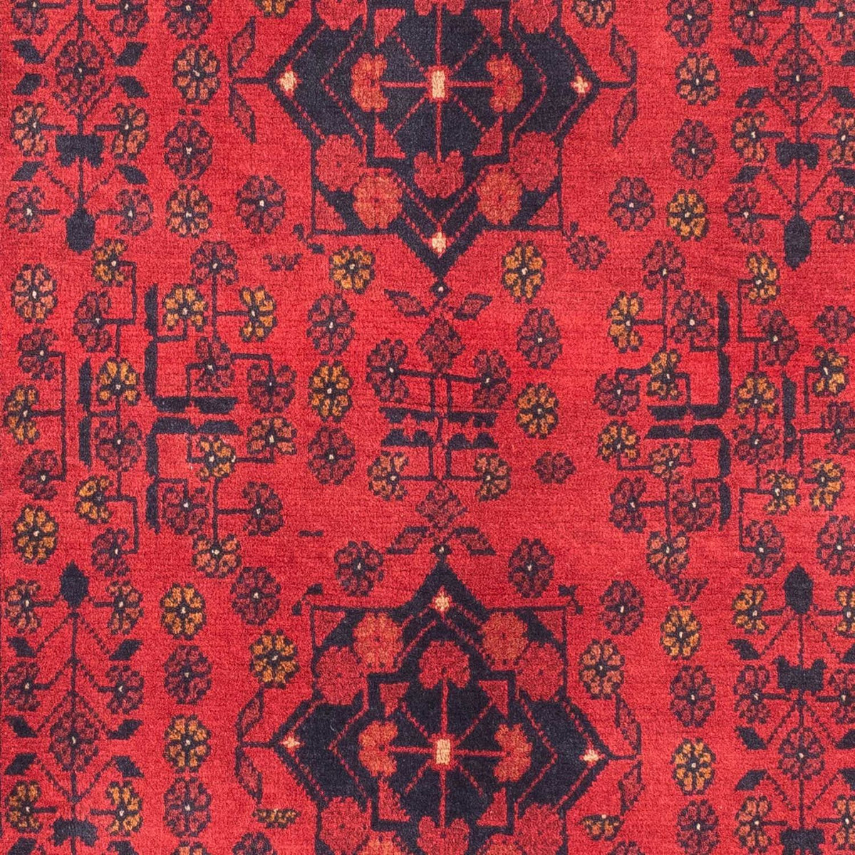 Alfombra afgana - Kunduz - 145 x 103 cm - rojo oscuro