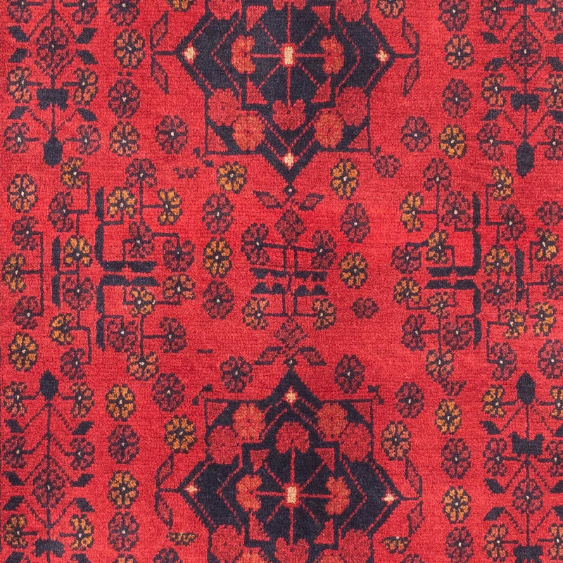 Alfombra afgana - Kunduz - 145 x 103 cm - rojo oscuro