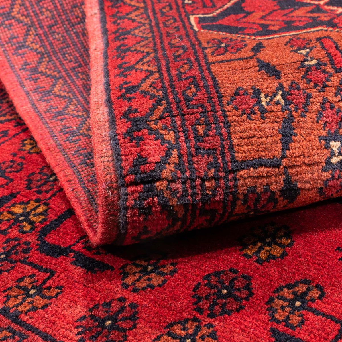 Alfombra afgana - Kunduz - 145 x 103 cm - rojo oscuro