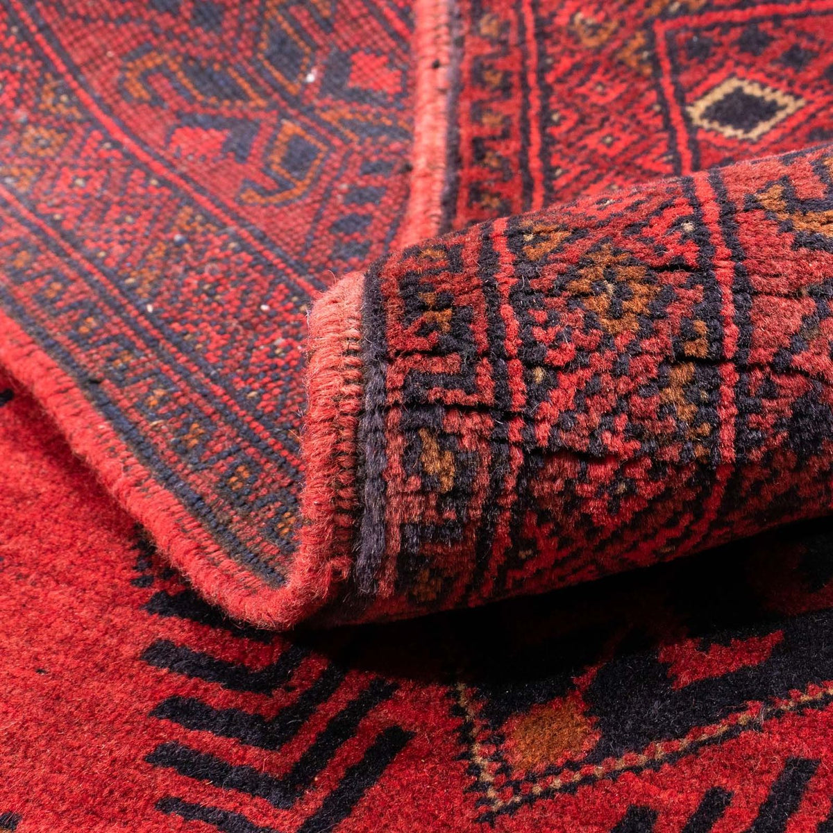 Alfombra afgana - Kunduz - 146 x 104 cm - rojo oscuro