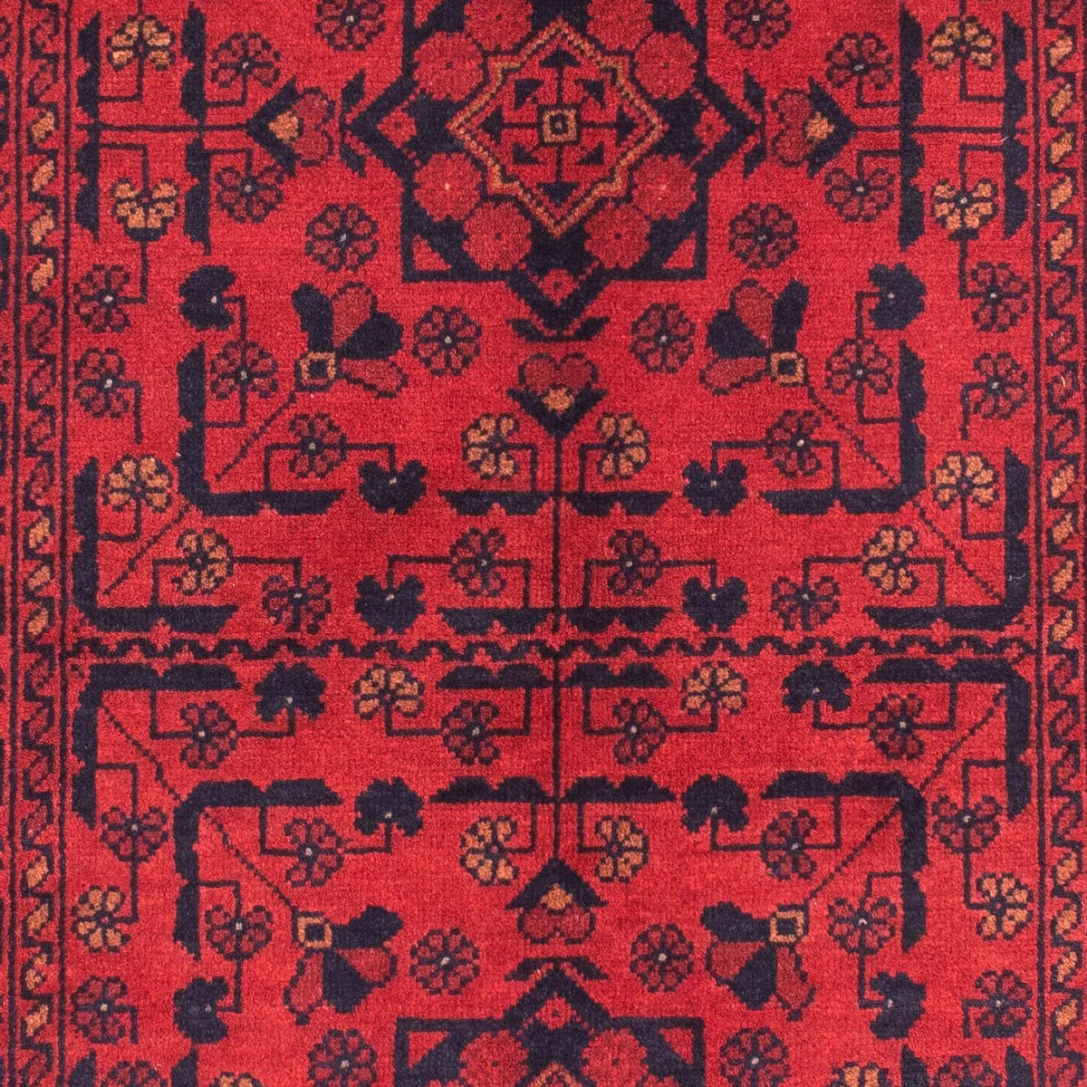 Alfombra afgana - Kunduz - 144 x 98 cm - rojo oscuro