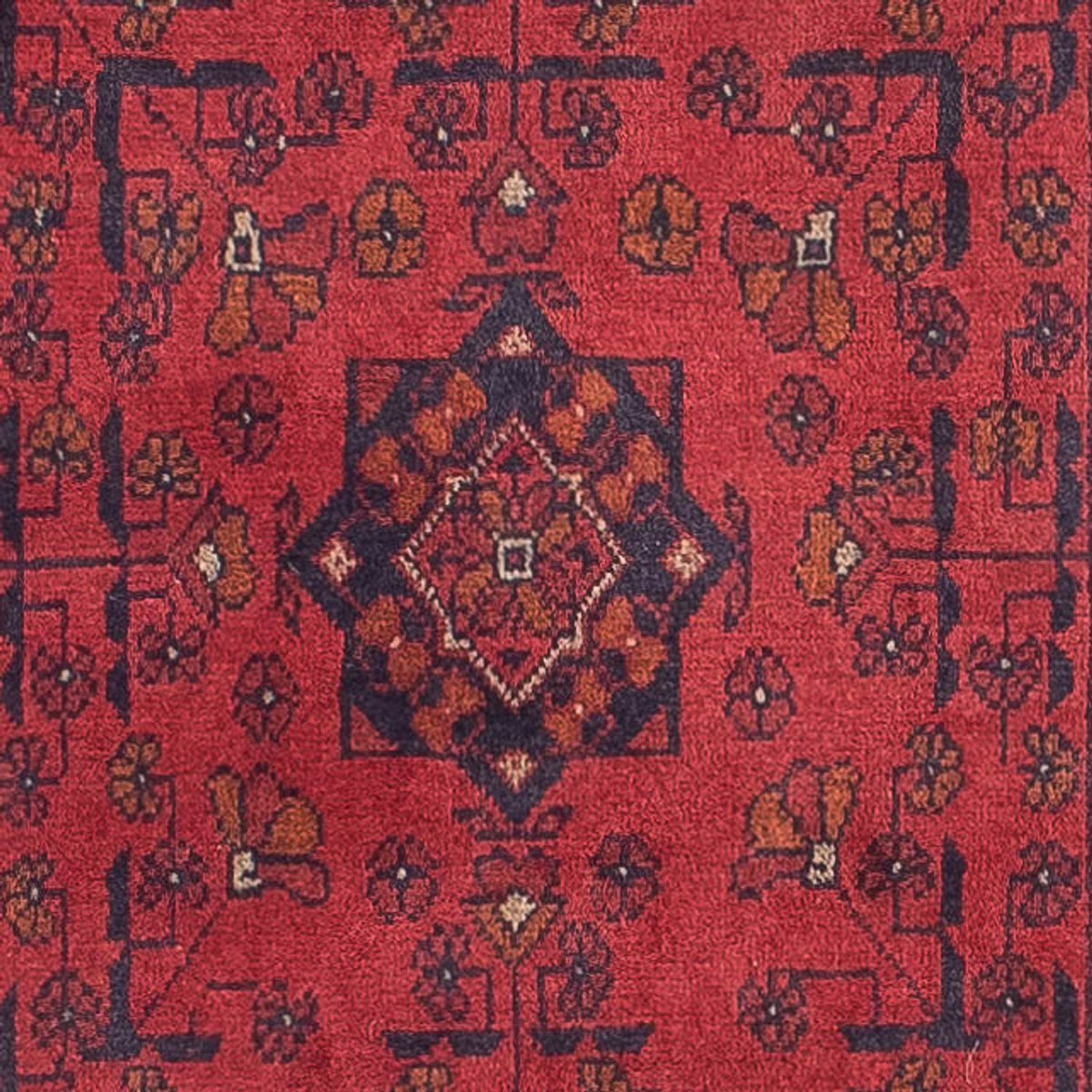 Alfombra de pasillo Alfombra afgana - Kunduz - 298 x 83 cm - rojo oscuro