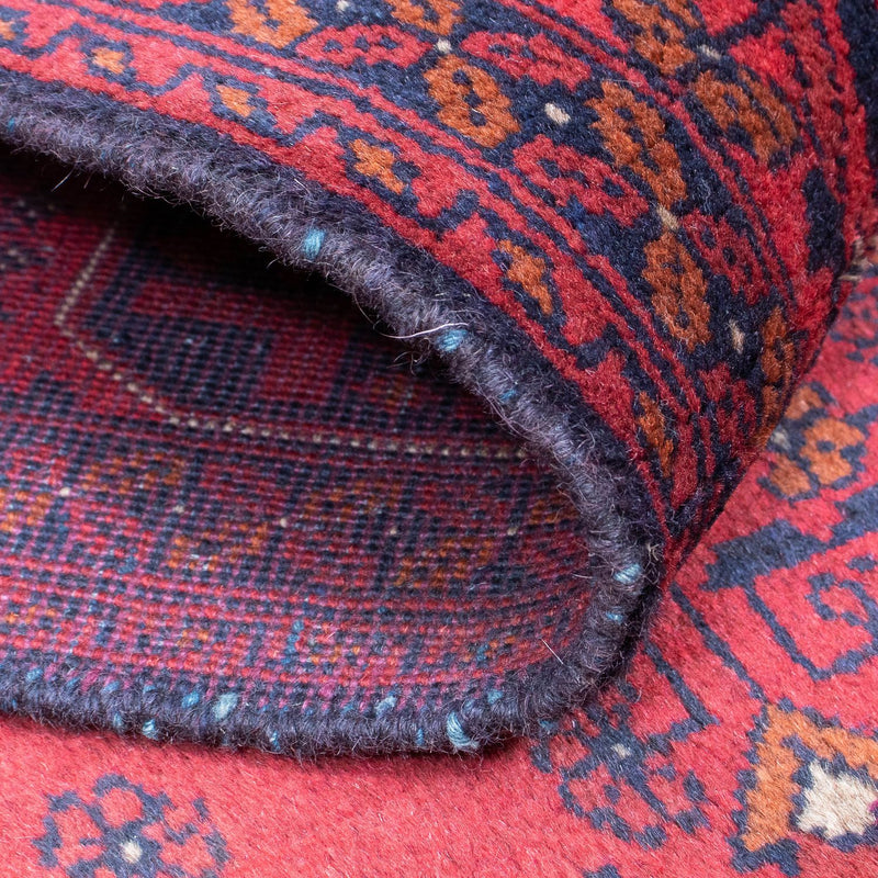 Alfombra de pasillo Alfombra afgana - Kunduz - 298 x 83 cm - rojo oscuro