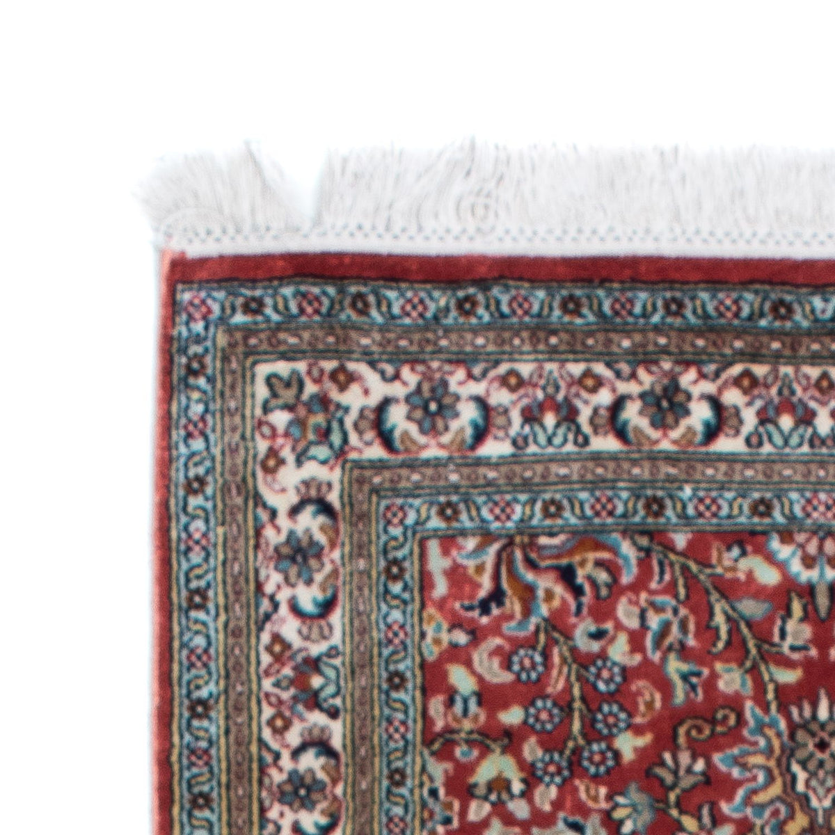 Alfombra de pasillo Alfombra de seda - Seda de Cachemira - 179 x 64 cm - rojo oscuro