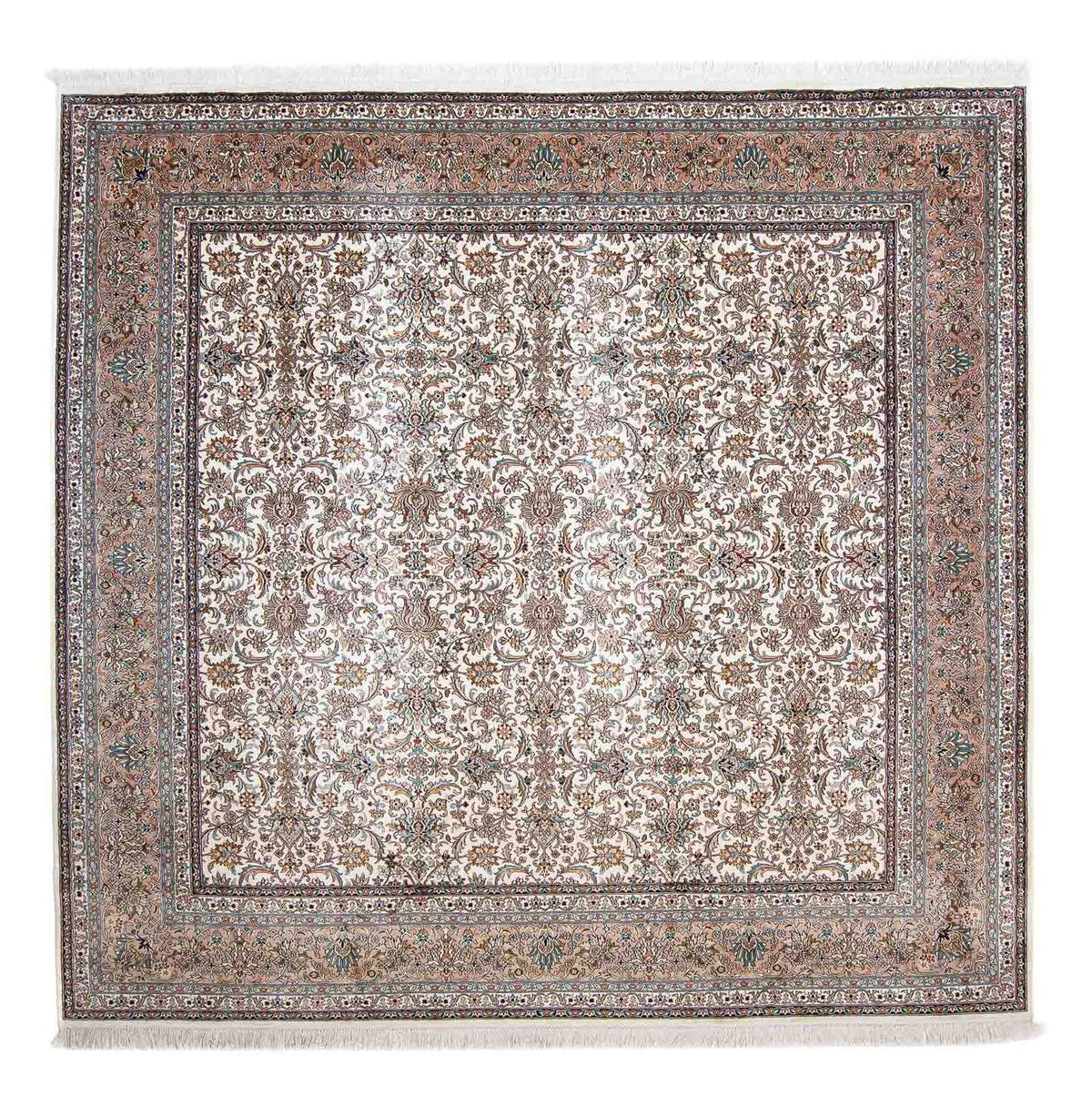 Alfombra de seda - Seda de Cachemira cuadrado - 246 x 243 cm - beige