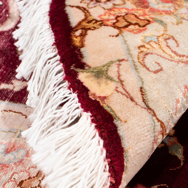 Alfombra Persa - Tabriz - Real redondo  - 150 x 150 cm - rojo oscuro
