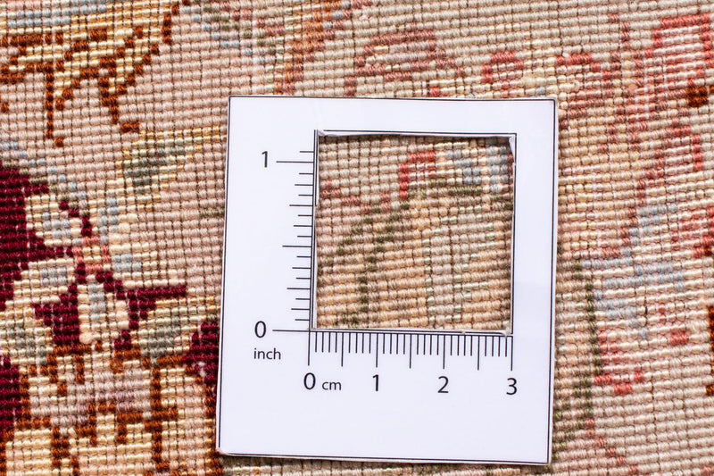 Alfombra Persa - Tabriz - Real redondo  - 150 x 150 cm - rojo oscuro