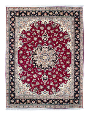 Alfombra Persa - Tabriz - Real - 204 x 153 cm - rojo oscuro