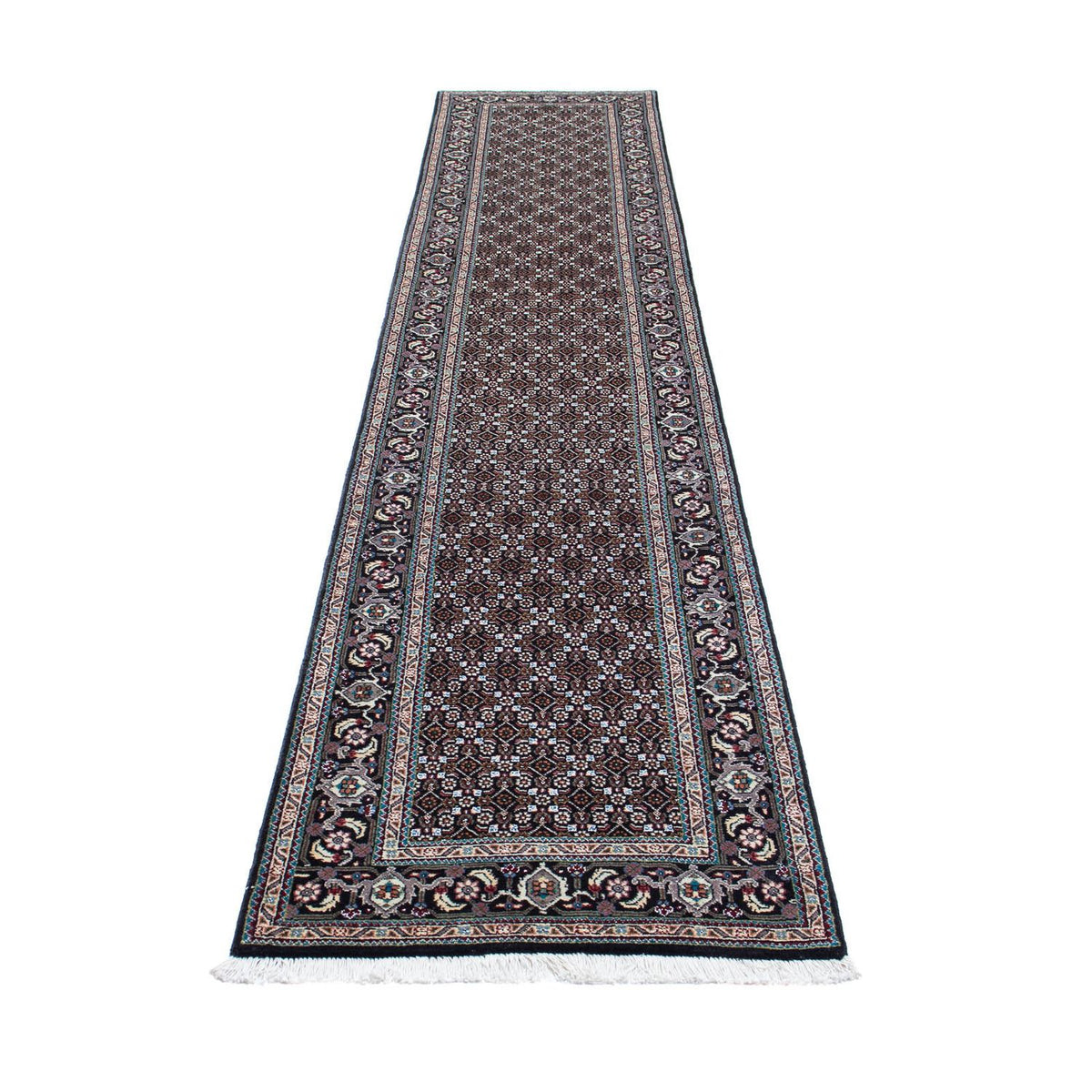 Alfombra de pasillo Alfombra persa - Tabriz - 381 x 66 cm - gris