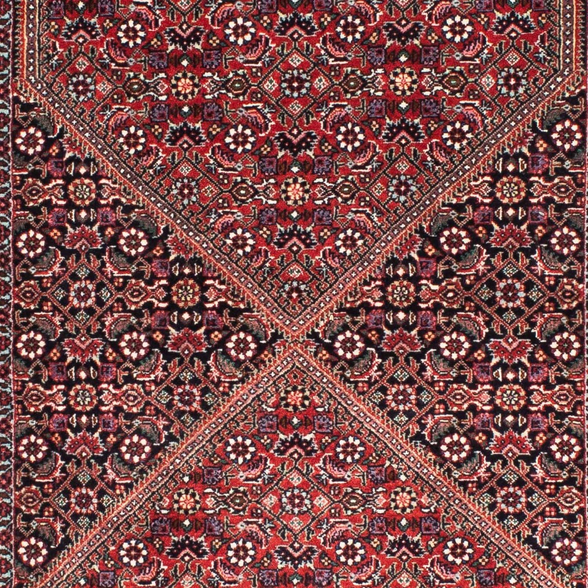 Alfombra de pasillo Alfombra persa - Bidjar - 219 x 79 cm - rojo oscuro