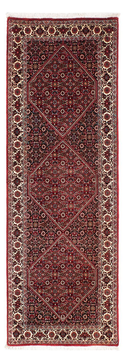 Alfombra de pasillo Alfombra persa - Bidjar - 209 x 74 cm - rojo oscuro