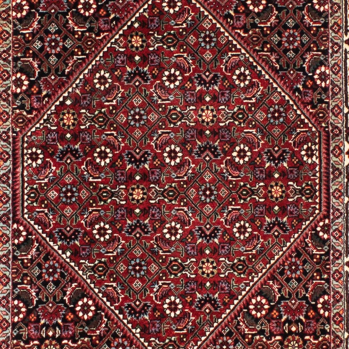 Alfombra de pasillo Alfombra persa - Bidjar - 209 x 74 cm - rojo oscuro