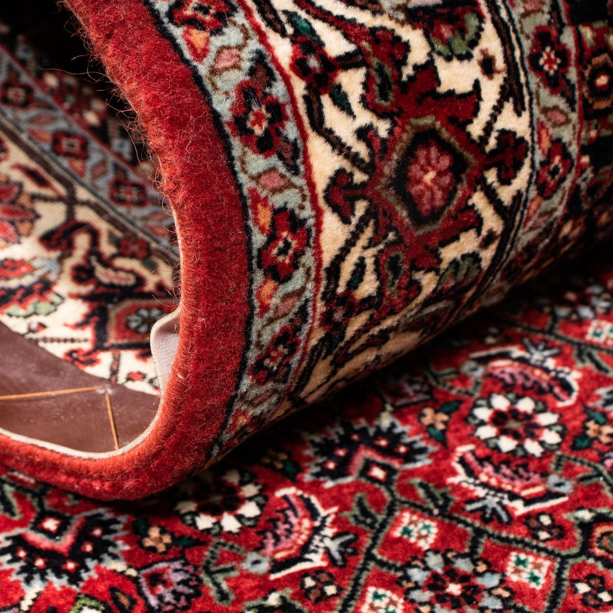 Alfombra de pasillo Alfombra persa - Bidjar - 209 x 74 cm - rojo oscuro