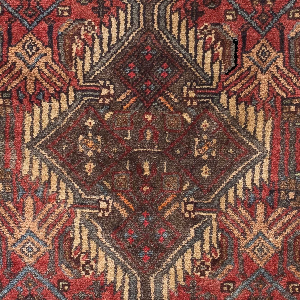 Alfombra persa - Nómada - 116 x 77 cm - rojo oscuro