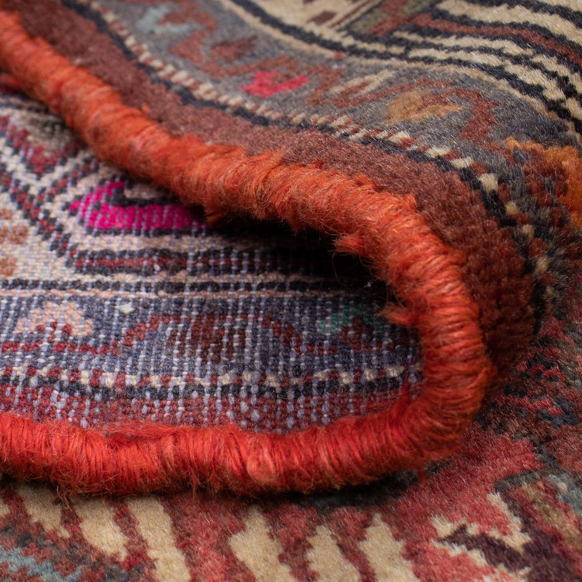 Alfombra persa - Nómada - 116 x 77 cm - rojo oscuro