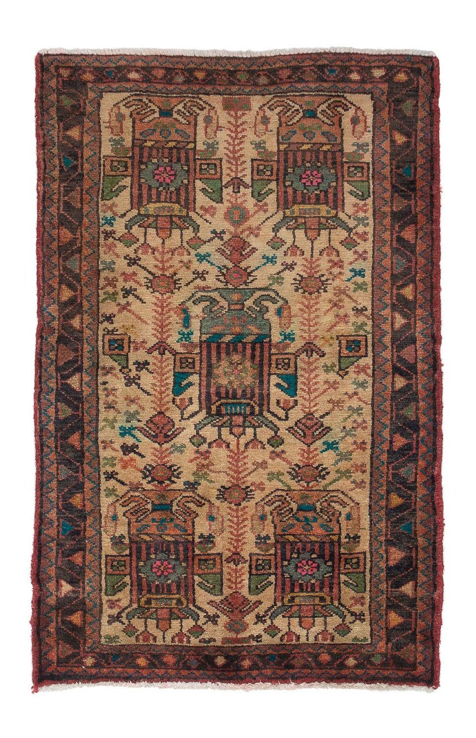 Alfombra persa - Nómada - 124 x 81 cm - marrón claro