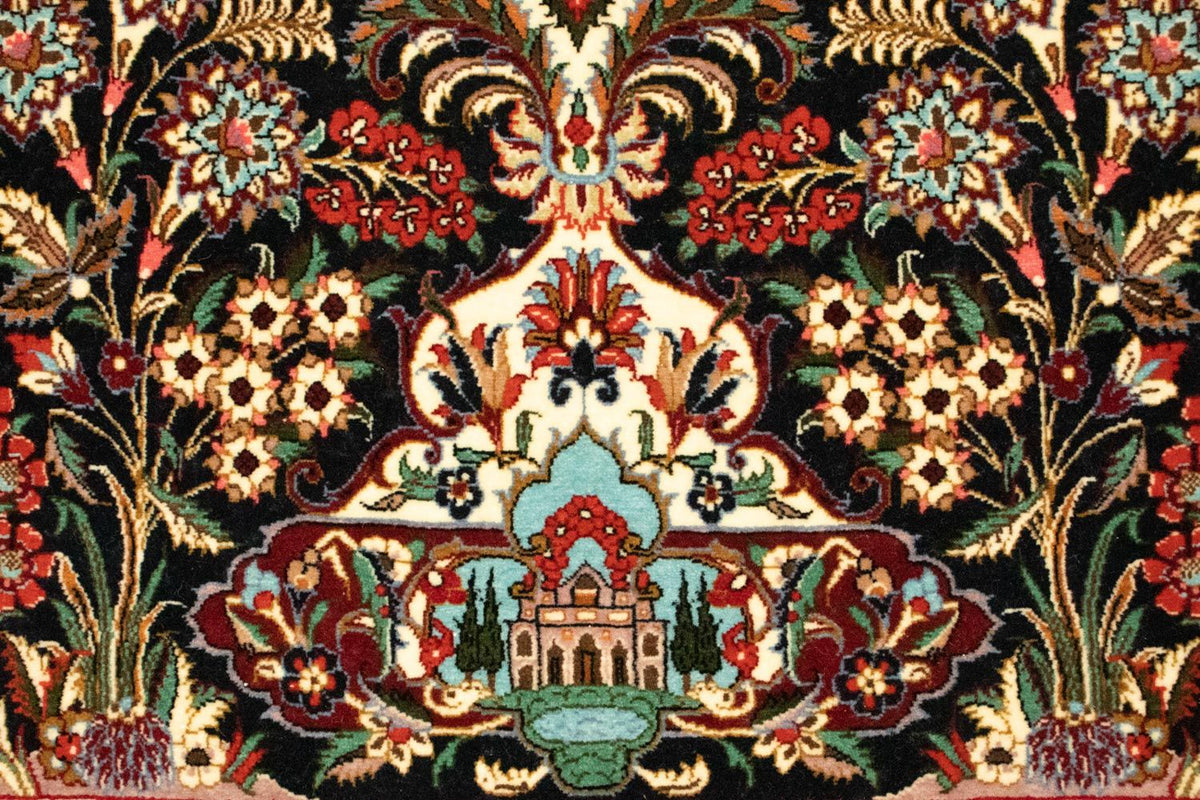 Alfombra persa - Ghom - 163 x 107 cm - azul oscuro