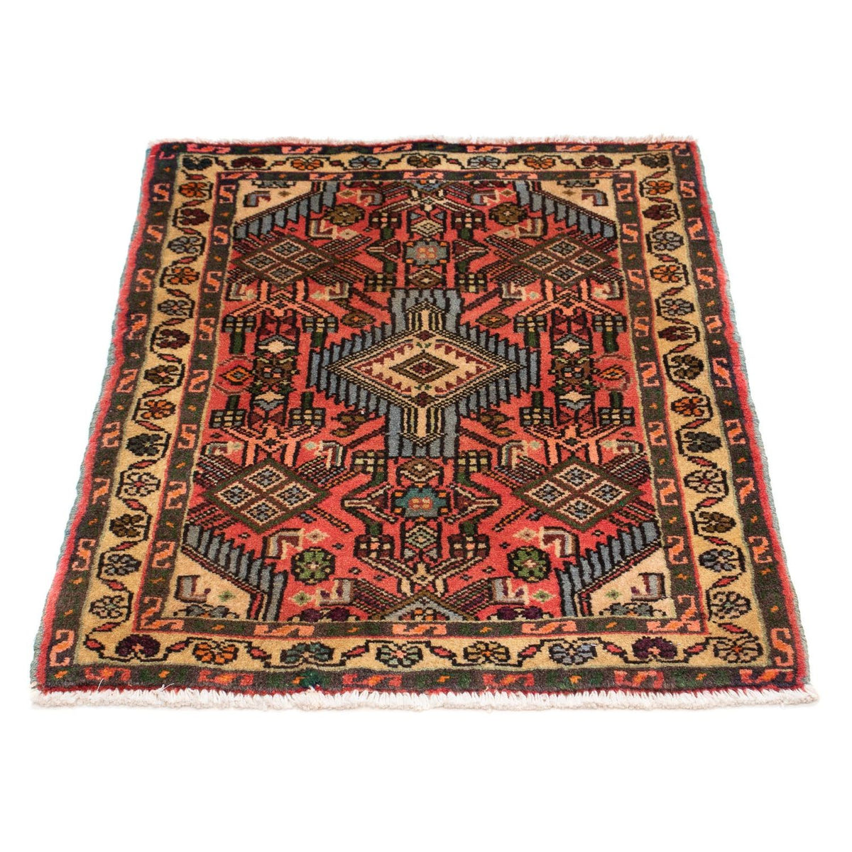Alfombra persa - Nómada - 84 x 64 cm - rojo claro