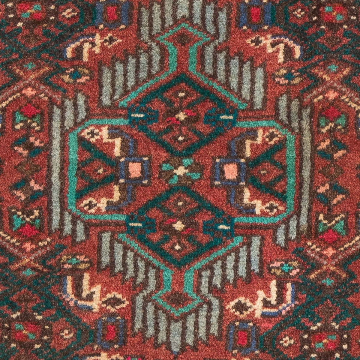 Alfombra persa - Nómada - 96 x 63 cm - rojo oscuro