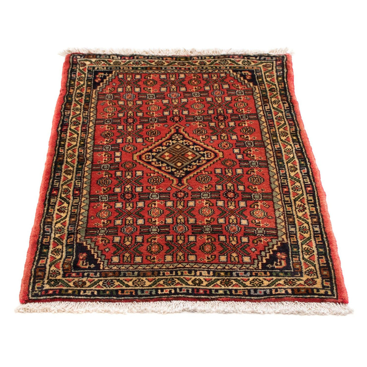 Alfombra persa - Nómada - 95 x 63 cm - rojo oscuro