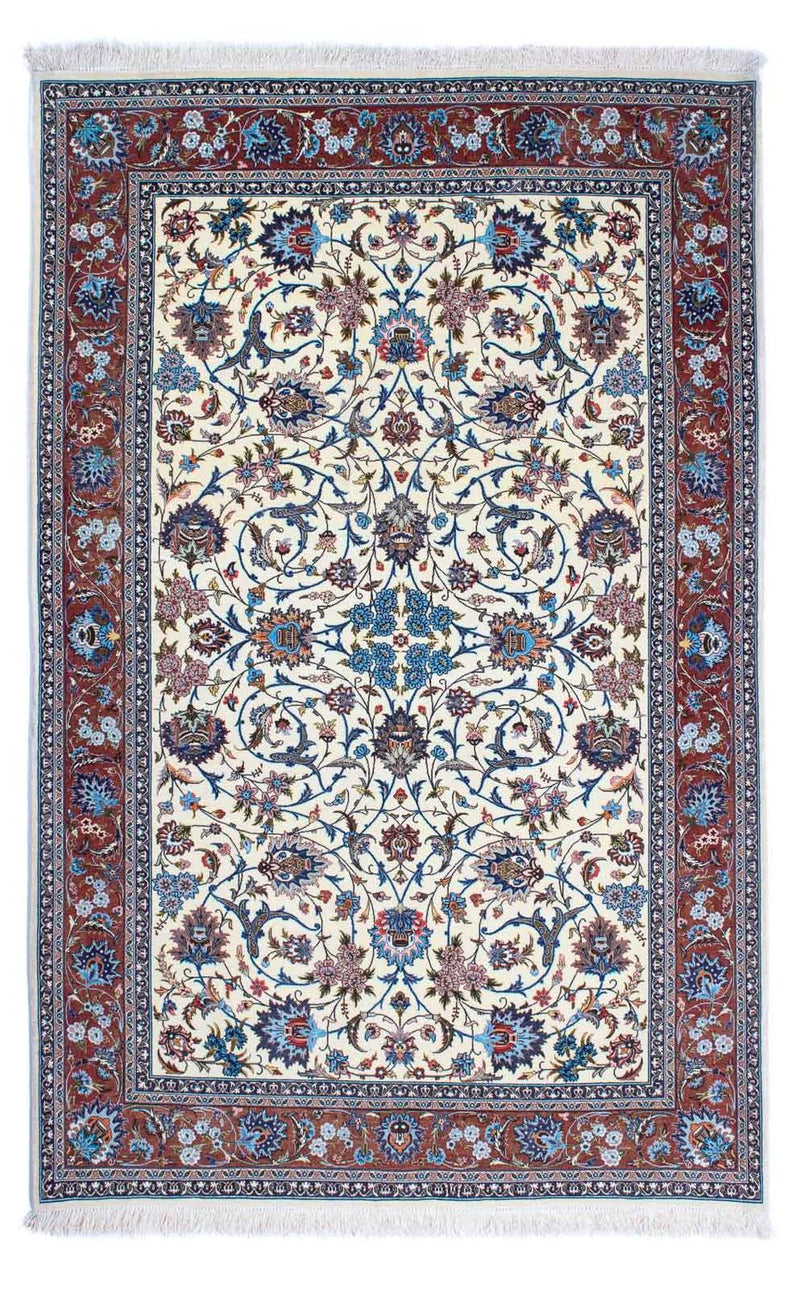 Alfombra persa - Ghom - 215 x 137 cm - beige