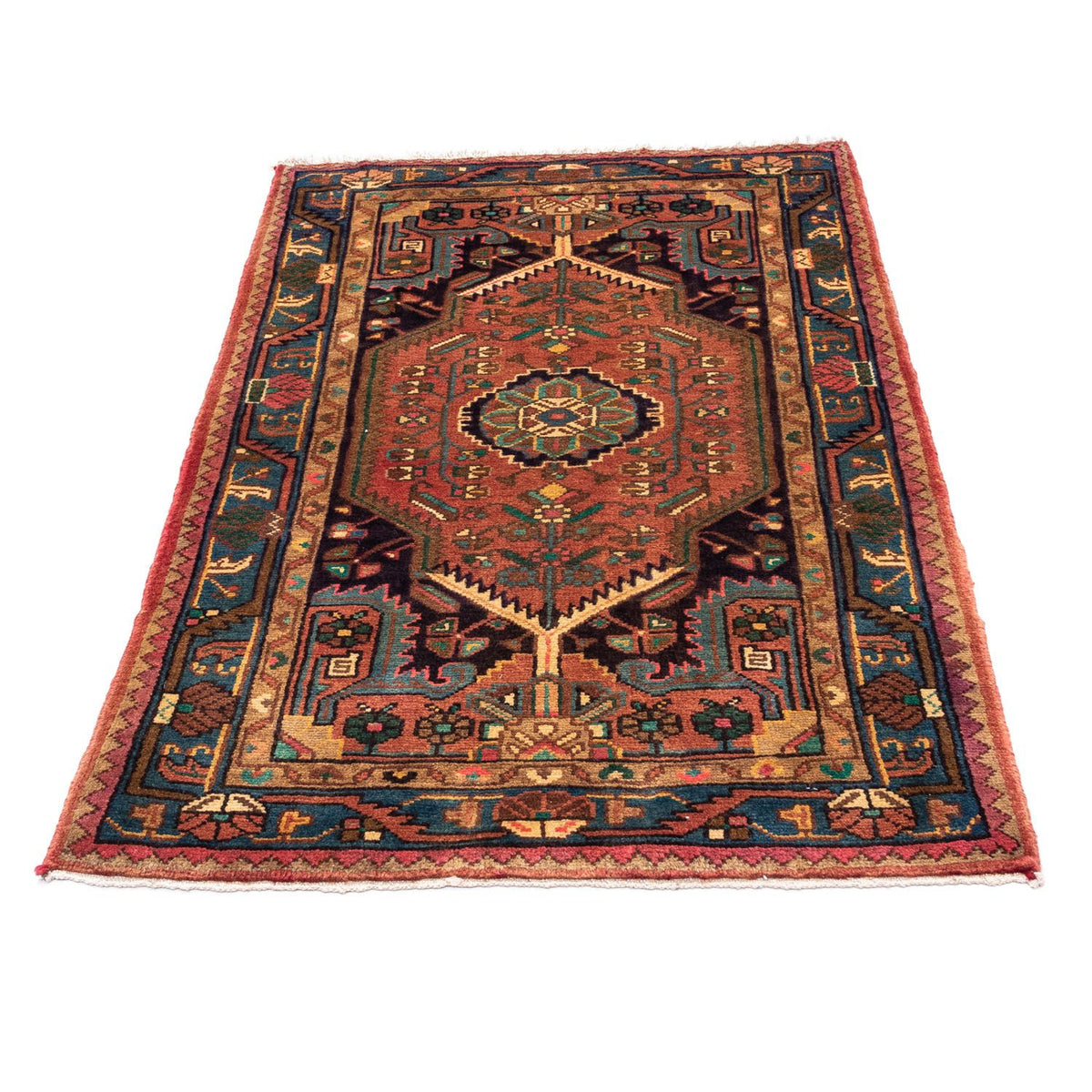Alfombra persa - Nómada - 140 x 86 cm - rojo claro