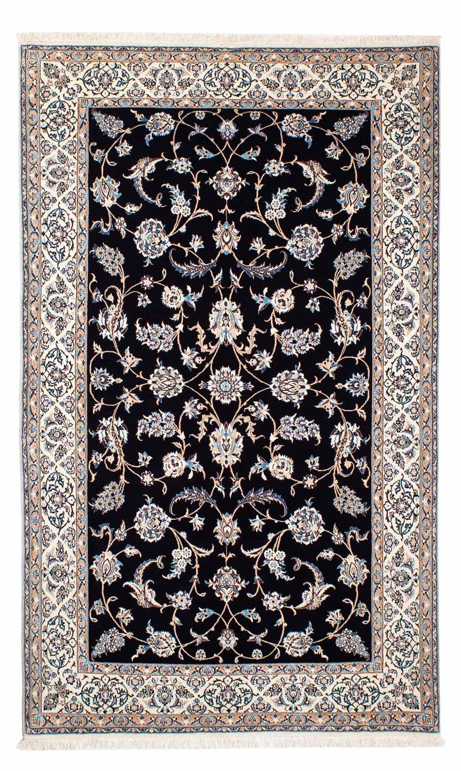 Alfombra Persa - Nain - Prima - 208 x 127 cm - azul oscuro