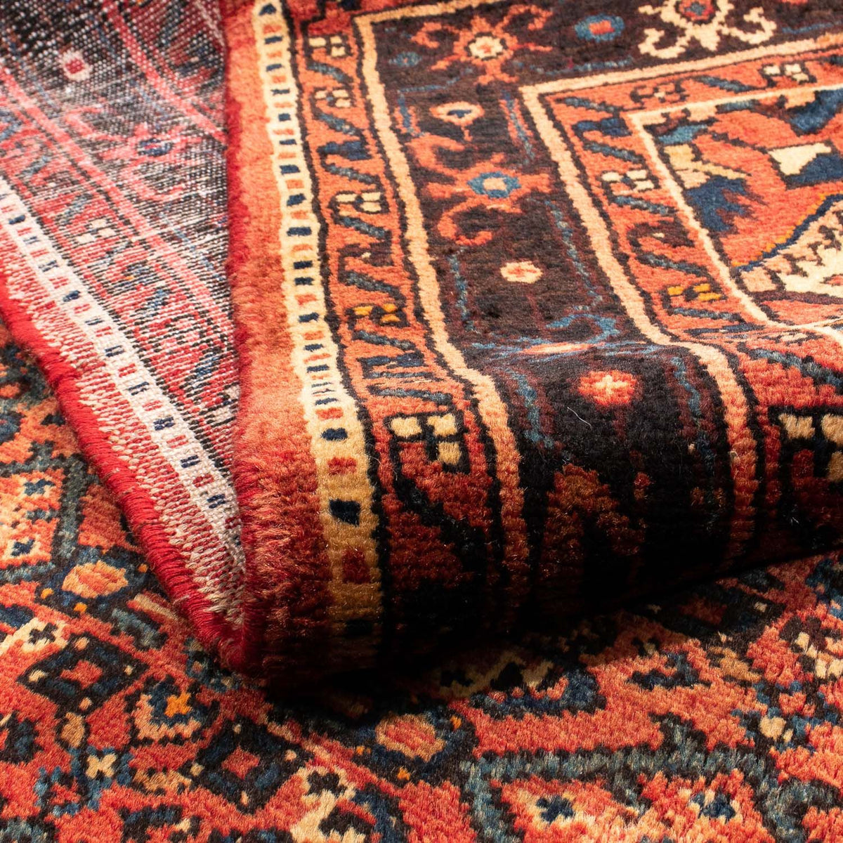Alfombra persa - Nómada - 203 x 157 cm - rojo oscuro