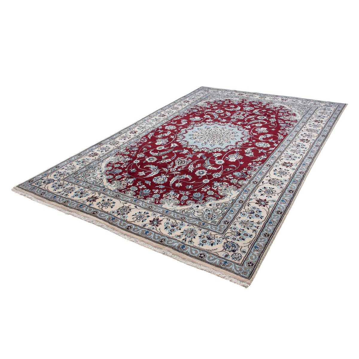Alfombra persa - Nain - 305 x 200 cm - rojo oscuro