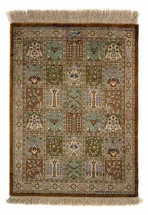Alfombra persa - Ghom - 72 x 54 cm - multicolor