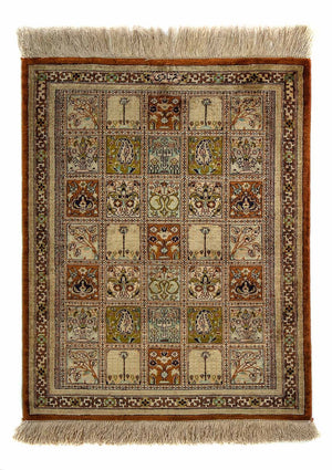 Alfombra persa - Ghom - 65 x 53 cm - multicolor