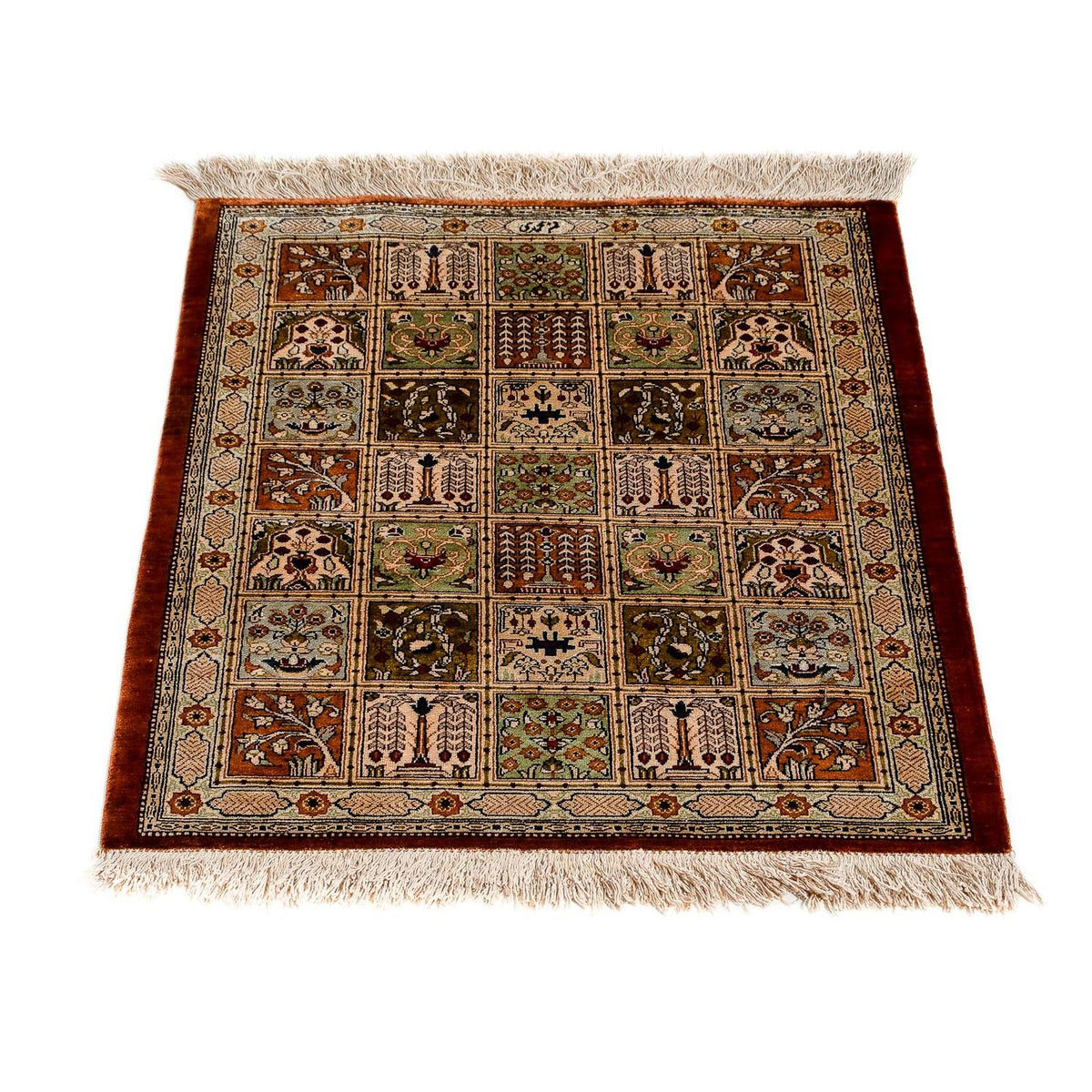 Alfombra persa - Ghom - 72 x 56 cm - multicolor