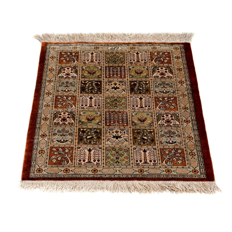 Alfombra persa - Ghom - 72 x 56 cm - multicolor