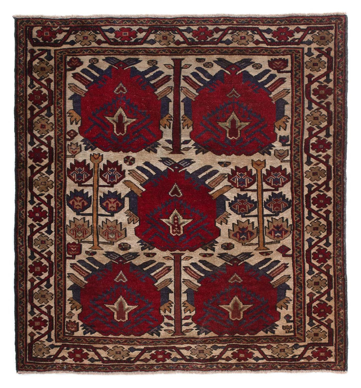 Alfombra Belutsch cuadrado - 137 x 130 cm - marrón claro