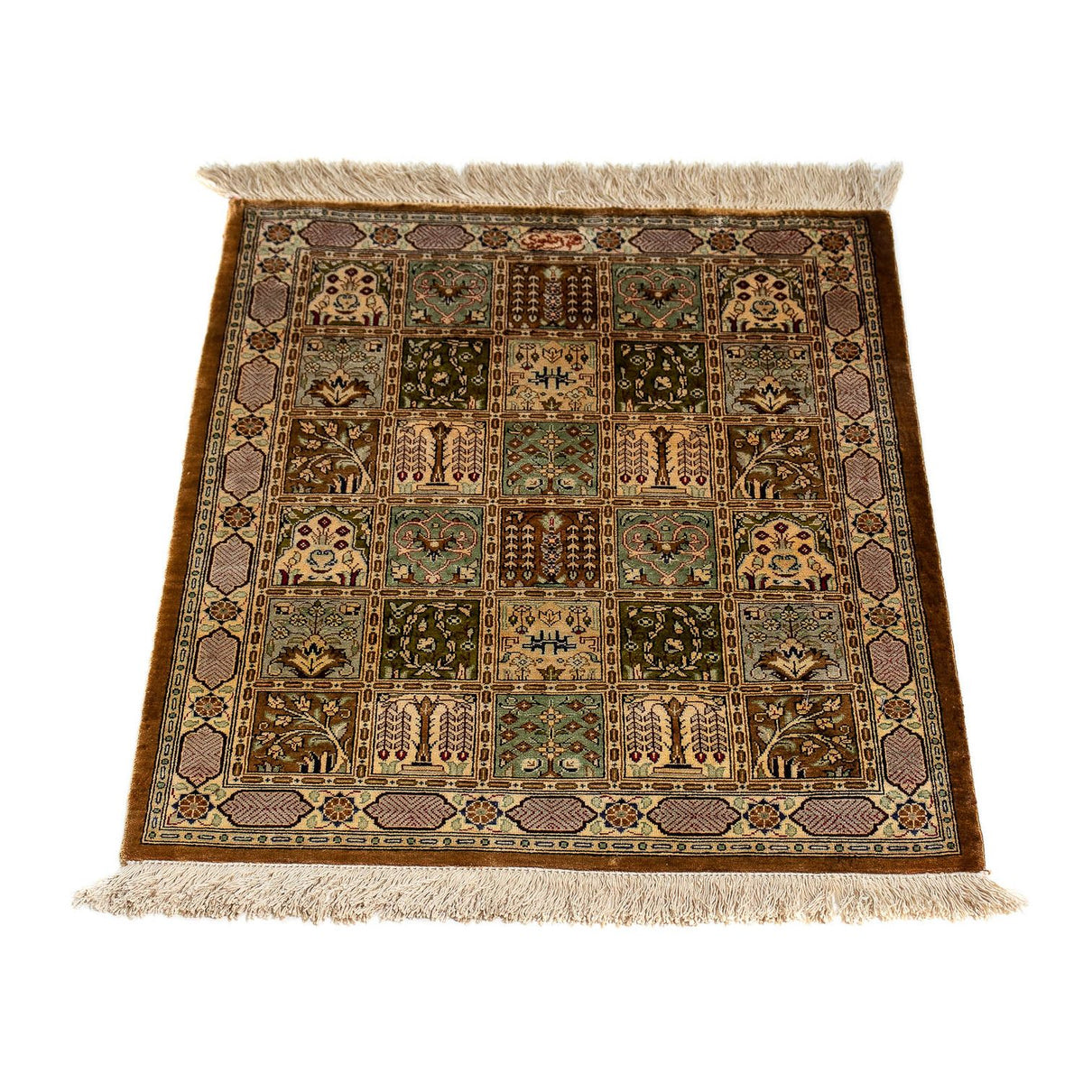 Alfombra persa - Ghom - 75 x 54 cm - multicolor